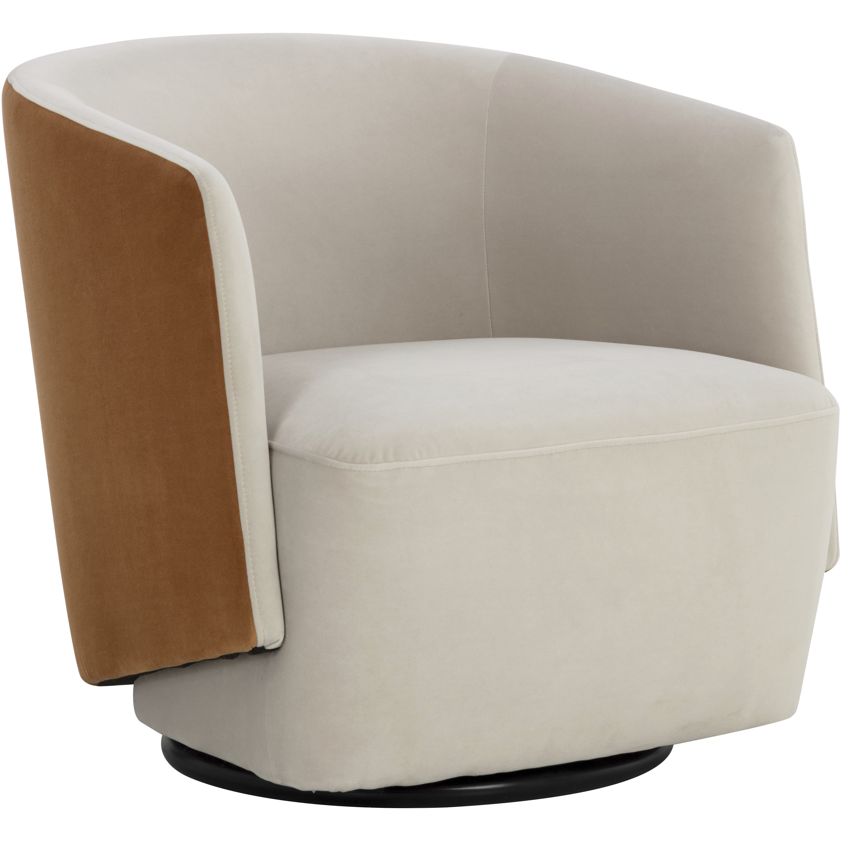 Sarina Meg Taupe / Meg Gold Swivel Lounge Chair